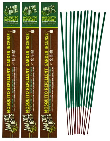 Amazon Lights Citronella Mosquito Repellent Garden Incense Sticks, 36 Ct
