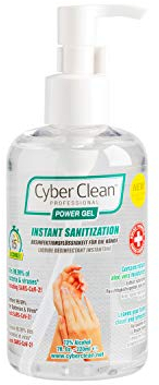 CYBER CLEAN Professional Power Gel Hand Sanitizer 220ml - Desinfektionsgel für Hände, 73% Ethanol, wirksam und sanft mit Aloe Vera Öl, Desinfektionsmittel eliminiert 99,99% Bakterien, Hefen und Viren