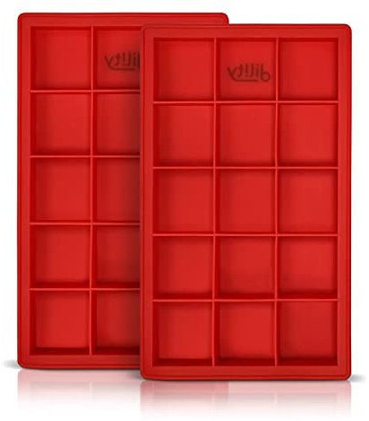 Brownie Baking Tins, Cake Baking Tins and Trays, NonStick Square Silicone Tray for Brownies, Cheesecake, Mini Cake and Chocolate bar, Soap and Wax Melt Silicone Moulds (2 Pack)