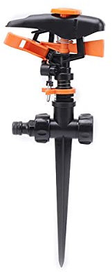 LINZI Impulse Garden Sprinkler Lawn Water Sprinkler with Garound Spike Automatic 360 Rotating Sprayer Adjustable Sprinkler Irrigation System for Watering Flowers Plants Veggies