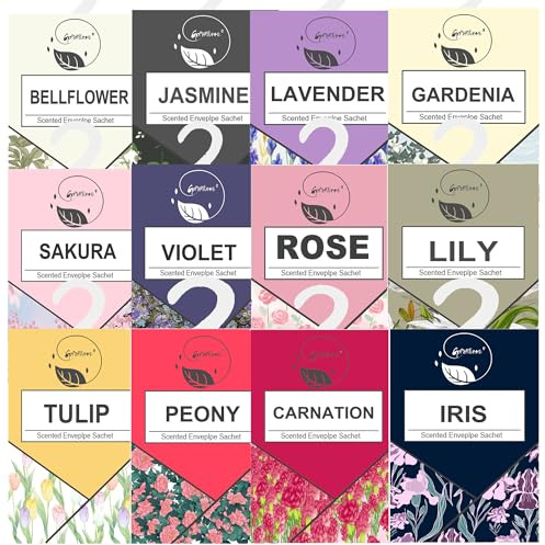 12PCS Sachet Armoire Parfumé, Sachet Parfumé Armoire Sent Bon Maison, Parfum d Ambiance Maison Parfum d'intérieur, Desodorisant Vetement Armoire, Sachets Lavande Placards Parfum Voiture (Fleurs)