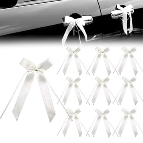 50 Pièces Noeud Voiture Mariage,Noeud Voiture Mariage Blanc,Ruban Satin Decoration Mariage pour Deco Voiture,Mariage Champetre, Decoration Voiture Mariage de Chaise, Cadeaux, Wedding Ceremony, Bouquet