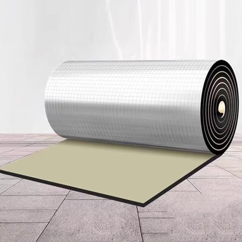Rotolo di alluminio impermeabile isolante per assorbimento acustico, pannelli da parete per soffitti, pavimenti, capannoni e serre, a risparmio energetico, barriera radiante anti UV, 1 x 7 m, 15 mm di