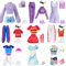 26Pcs Doll Clothes and Accessories Set, Sweater Shorts Set Football Sports Skirt Sports Suit Casual Skirt, 6 Accessories, 5 Shoes Random Style for 11.5 inch Girl Doll Gifts