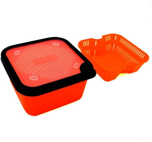 Boîte à appâts 2 en 1 efficace pour pêche à la carpe avec couvercle ventilé (5,5-OS)