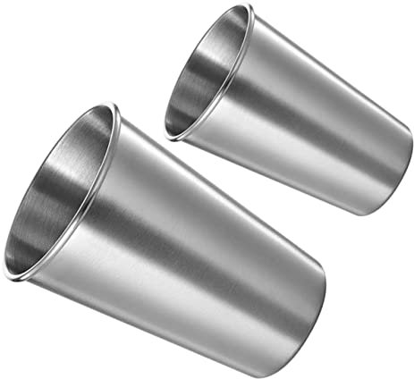 UKCOCO 2piezas Vasos De Cerveza De Acero Inoxidable Duraderos Hogar Para Servir Bebidas Frías o Calientes Perfectos Para Jardín Terraza Fiesta Comodín