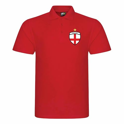 FULLY MERCHED England Polo Shirt St George Cross Football Fan Matchday Top | Supporter wear, mens womens polo, UK soccer apparel, national crest design, tournament outfit