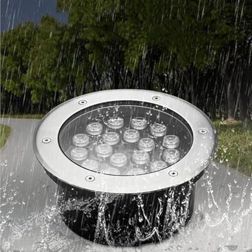 LED-trädgård, infällda utomhusspotlights, IP67 vattentät trädgårdsstrålkastare, 9 W rund trädgårdsgolvlampa, infälld belysning för terrass och uppfart (grön)