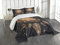 ABAKUHAUS Mandala Tagesdecke Set, Bohemian Traumfänger, Set mit Kissenbezug Waschbar, für Einzelbetten 170 x 220 cm, Braun Grau