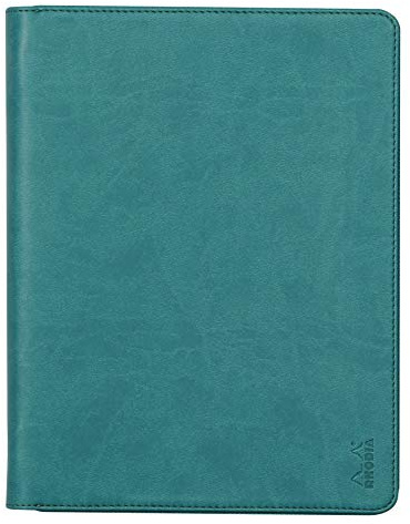 RHODIA 168103C – Carpeta portadocumentos Rhodiarama Paon – para bloc de notas y cuadernos A5 o A5+ | Tamaño cerrado 19,5 x 25,5 cm – Funda para tablet – piel sintética