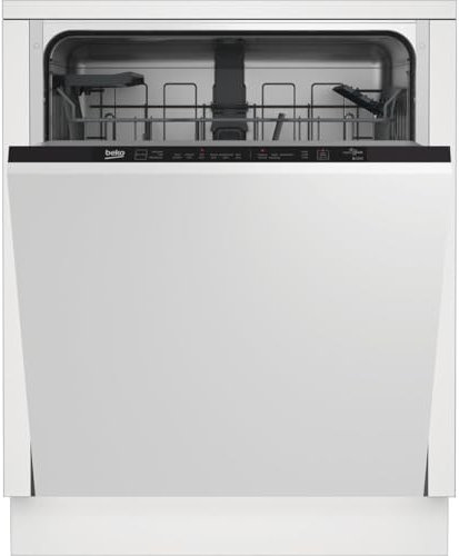 Beko BDIN16420 Vollintegrierte Geschirrspülmaschine/Verschiebbarer Besteckkorb/Spülmittelfach mit Schiebeverschluss/Selbstjustierende Türfeder/14 Maßgedecke