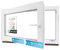Kellerfenster Kunststofffenster weiß, BxH: 65 x 40 cm / 650 x 400 mm 2-fach Verglasung (32 mm) Dreh-Kipp inkl. Pilzkopfverriegelung, DIN Rechts (Griff Links), 60 mm Profil