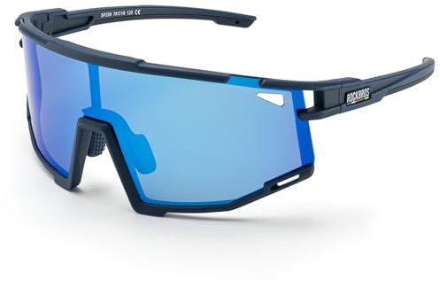 ROCKBROS Road to Sky Fahrradbrille Sonnenbrille Polarisierte Sportbrille UV400 - Schutz TR90 Rahmen mit Myopie Radbrille Damen & Herren für Outdoor-Sports Radfahren Laufen Joggen Baseball Angeln Blau