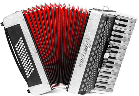 Accordion 34 Key 60 Bass Piano Beginners Teachers Students (white)