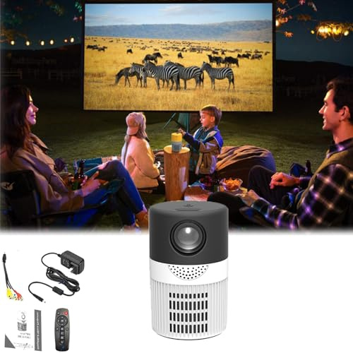 2024 New Cylinder Projector, Cylinder TV Projector, Cylinder Mini Projector with WiFi, 4k Projector Cylinder Ultra HD Projector, Portable Cylander TV Projector for Phone/TV/Laptop (Black,1pcs)