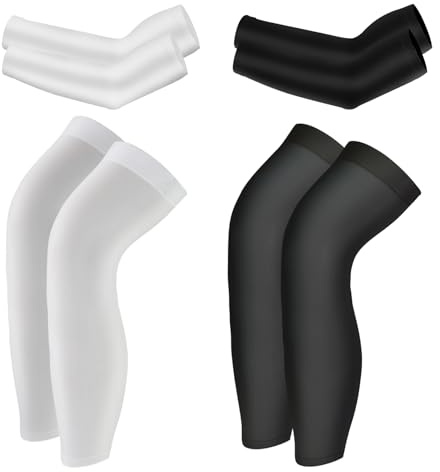 Luwint Kids Arm Sleeves 4 Pairs | UPF 50+ UV Cooling Sun Protection for Boys Girls 4-12 Years - Sports, Outdoor, Football