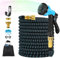 Gaethra Tubo Estensibile da Giardino 30M, Tubo Acqua Giardino in Poliestere Espandibile100 FT, Canna Acqua Giardino con 8 Getti Diversi e Raccordi in Ottone da 1/2 e 3/4, Blu