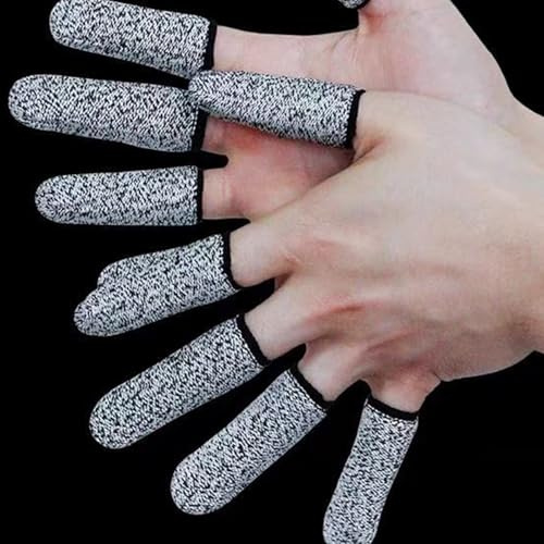 Reusable Cut-Resistant Finger Cots - Non-Slip Thumb Protectors for Cooking, Crafts & Work - Durable Finger Sleeves to Prolong Glove Longevity (10 PCS Set)
