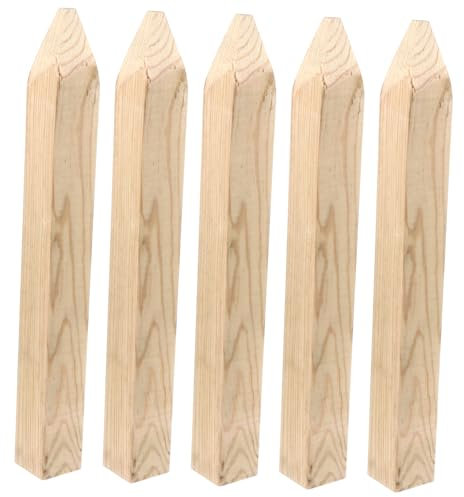 Hemobllo Estacas De Madera para Jardín 5 Piezas Postes Multiusos para Medición y Decoración De Paisaje Estacas para Bordes De Jardín Suministros De Jardinería