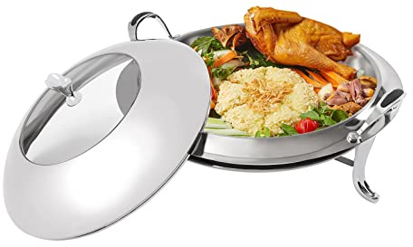 SuhoFutus Bärbar termoskål i rostfritt stål med 3 liter kapacitet, klart glaslock och dubbelt handtag, perfekt för camping, picknick, familjeutflykter och kommersiellt bruk