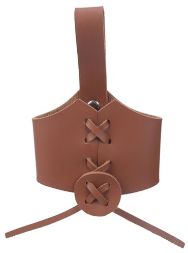 Kaaruisi PU Leather Horn Cup Holder with Adjustable Belt Coffee Drinking Mug Covers Sleeve Practical Beverage Holsters for Travel