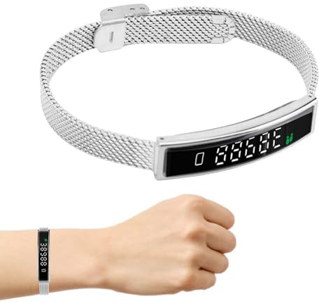 Topiky Smart Bracelet, Fitness Tracker con 5.3, Monitor de Salud para iOS, Impermeable para Natación, con la Aplicación para el Seguimiento de Actividades de Contador de Pasos (Silver)