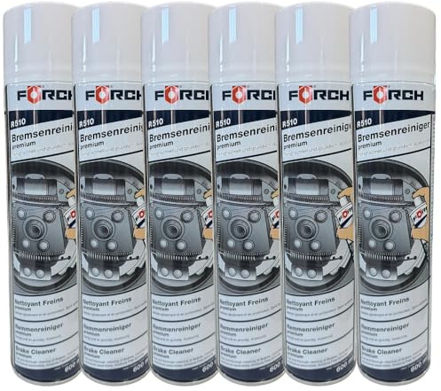 Förch Bremsenreiniger Premium R510 – 600 ml Spraydose,12er-Set | Hochwirksamer acetonfreier Entfetter für Bremsen, Kupplung & Metallteile