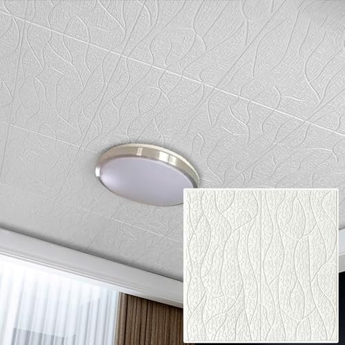 Paneles de techo ligeros impermeables y decorativos, con pegamento para pared, 0,49 ㎡, sótano, hospitales, azulejos de revestimiento 3D para superficies de cemento
