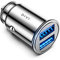 DIVI Kfz-Ladegerät, Ultra kompakt, 2 USB-Ports, 5 V/4,8 A, aus Aluminiumlegierung, Kfz-Ladegerät, schnelles Aufladen für iPhone XR/XS Max/ 8 Plus, Galaxy S8/S7/Edge, Huawei (Silber)