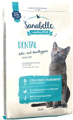 Sanabelle Dental | Katzentrockenfutter für ausgewachsene Katzen zur Zahnreinigung und Gebisspflege | 1 x 10 kg