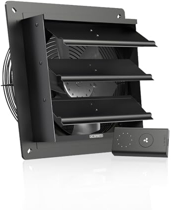 AC Infinity AIRLIFT S10, Shutter Exhaust Fan 250mm with 10-Speed Controller, EC Motor - Wall Mount Ventilation and Cooling for Sheds, Attics, Workshops, and Greenhouses, 10-Inch