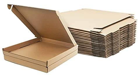 Scatole di spedizione in cartone ondulato, 200 x 200 x 20 mm grandi scatole postali per la spedizione, scatole di imballaggio marrone per affari, stoccaggio o regalo (25 pezzi)