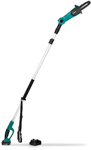 VONROC Élagueuse sur perche sans fil 20V- Tête inclinable - Perche extensible (200-260 cm) - 1 batterie 2.0ah et un chargeur rapide inclus - Chaine de 44T, 5m/s