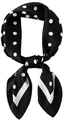 KOOYOL Mujer Seda Fulare Negro Bufanda y Fulares Panuelos para la cabeza Panuelo Fulare Pañuelos Cabeza Turbante Cuadrado Chiffon Bufandas