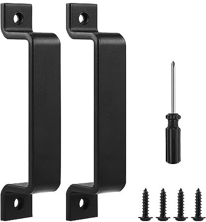 DBREAKS 2 Stück Schiebetür Griff, Griffe schwarz, Schiebetürgriff, Scheunentor Griff, massiver stahl-türgriff, Robuste Vintage Gusseisen Türgriff, Türgriffe Für Schiebetüren, Schränke