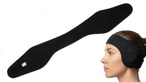 2Pcs Neoprene Swimming Headband - Adjustable Waterproof Ear Protection for Kids and Adults, Ideal for Swimming, Diving, and Water Sports (Black, M)