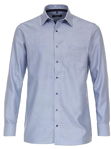 CASAMODA Chemise d'affaires pour homme Comfort Fit Col Kent Manches longues Unicolore Vert foncé, 104 cm, 54