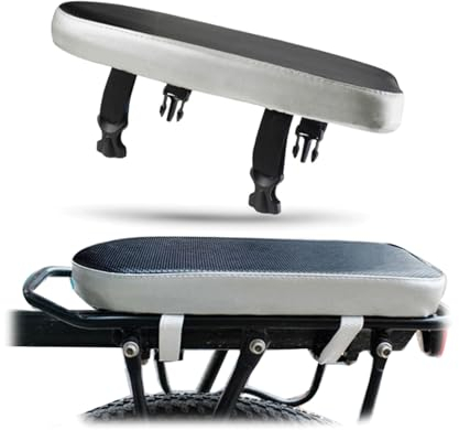 LNGJIN Rückenkissen für Fahrrad, Rücksitz, Kindersitz, Rückenkissen, Fahrradträgerkissen, PU-Schaumstoff aus weichem Leder, für Kinder und Erwachsene