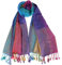 70 x 180 cm Damen Warm Schal, Winter Ethnic Mit Style Colorful Gradient Marokko, Quasten (Blau)