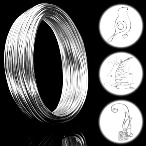 Ziamzra Draht zum Basteln 3mm×10m Basteldraht Aludraht Schmuckdraht Aluminiumdraht Basteldraht Silber Bindedraht Modellierdraht Rostfrei Draht für DIY Schmuck Dekoteile Skulpturen Kranzherstellung