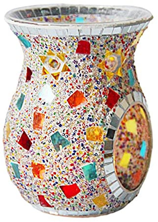 Aliaga Ölbrenner aus Glas, Mosaik, Kerze, Kerzenhalter, Heizung, Ölbrenner, Duft, Geschenk für Ölbrenner B