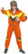 Foxxeo 80er Jahre Trainingsanzug Premium Kostüm für Herren - orange schwarz gelb, Größe:M