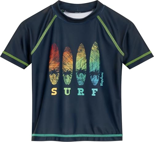 Playshoes Unisex Kinder Badeshirt Rash-Guard-Shirt, Kurzarm Surf, 158-164