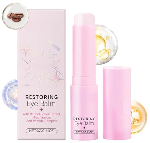 Restoring Retinol Eye Cream Stick - Retinol Eye Cream for Dark Circles - Eye Blam for Dry Skin Around Eyes - Caffeine Eye Blam with Vitamin E & Niacinamide - Visibly Reduces Fine Lines