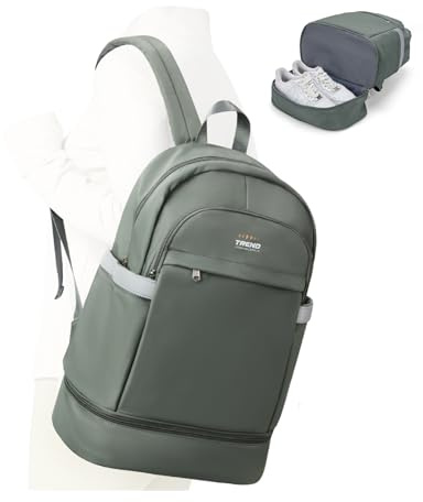 suradar Sac à dos Sport avec Compartiment Chaussures et sac Etanche Sacs a dos de Sport Gym Sac à Dos de Voyage Pliable pour Femmes Vert Armée
