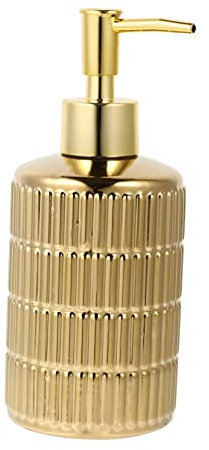 1 flacone di ricarica in ceramica per shampoo e sapone liquido, elegante portasapone per bagno, bottiglia vuota riutilizzabile con meccanismo di pompaggio per viaggi e cosmetici