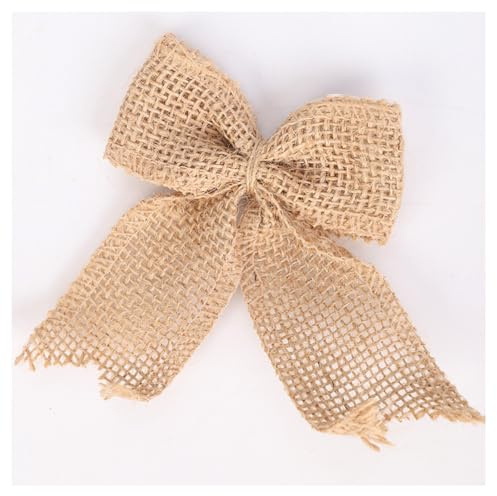 Jute Schleifen 10 Stück Weihnachtsschleifen aus Jute Weihnachtsbaum-Schleifen Handgefertigt Rustikalen Vitnage Dekoschleifen Leinen Geschenkschleife Juteschleifen Weihnachtskranz Hochzeit Bow 1#