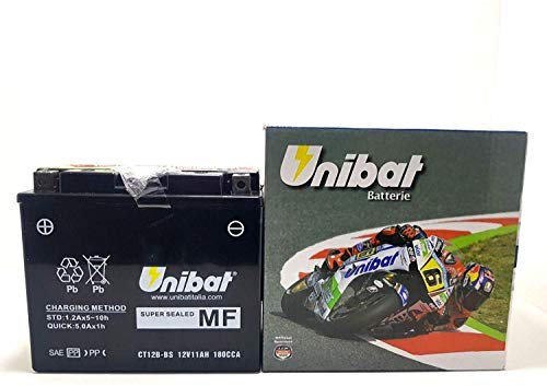 UNIBAT Batteria YT12B-BS 12 V 10 AH TDM 850 1996-2001 per Yamaha-TDM 850 dal 1996 Fino al 2001