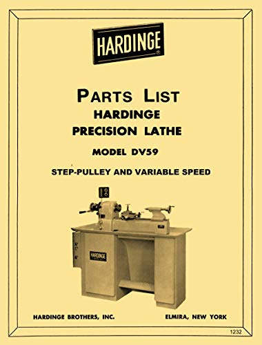 HARDINGE DV59 Metal Lathe Parts Manual DV-59