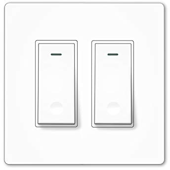 MOES WiFi Smart Light Switch, 2 Gang No Screw Panel Smart Life/Tuya App Wireless Remote Control Wall Switch Timer for Lights, Compatible with Alexa, Google Home, Neutral Wire Required, No Hub Required